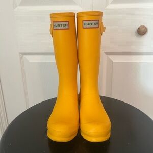 Hunter Kids Yellow Rain Boots - Waterproof with Reflective Detail - unisex